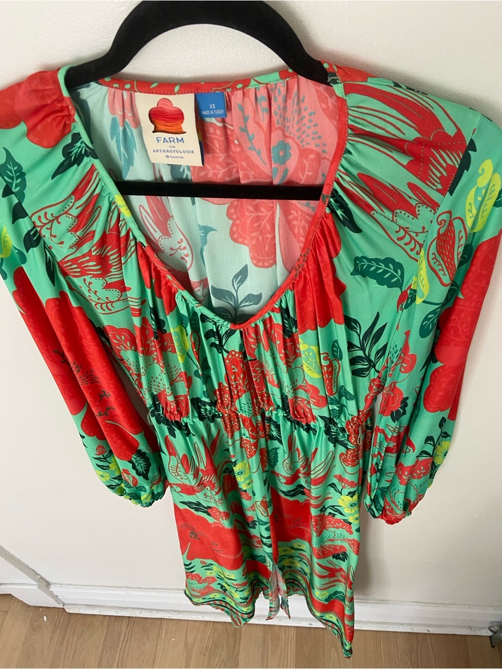 Farm Rio x Anthropologie Poppy Print Maxi Dress size XS - Picture 9 of 11